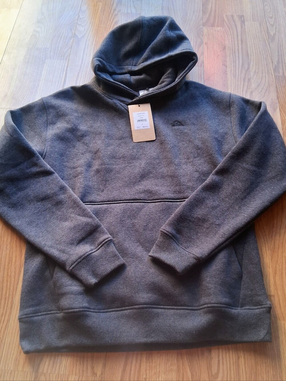 NWT QUIKSILVER Mens Hood, Hooded Sweatshirt gray Sz S, MSRP $80